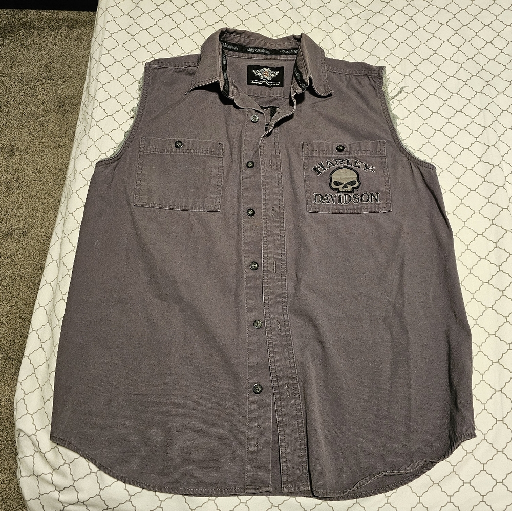Harley-Davidson Grey Sleeveless Men's Shirt